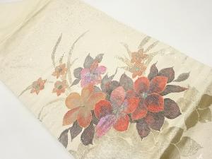 金彩螺鈿草花模様名古屋帯